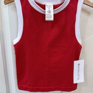Athleta Vibrant Red Ribbed Tank